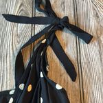 Lovers + Friends  bodysuit pleated v neck tie straps XS thong NEW polka dot Photo 4