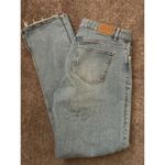 ZARA Women’s Jeans Size 24 0-0/Light Wash High Rise Straight Leg Raw Hem Denim Photo 5