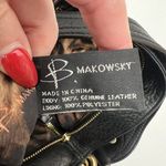 B Makowsky Genuine Black Leather Tote Large Shoulder Bag Purse Gold Hardware Photo 9