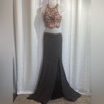 Sherri Hill Sherri Hill Shimmery Sleeveless Two Piece Dress 50157 Metallic Pink Beaded Prom Photo 3