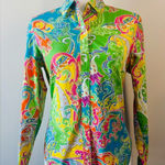 Ralph Lauren  Vtg Multicolor Paisley Classic Fit Button Down Shirt Size M Photo 0