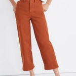 Madewell Slim Emmett Wide-Leg Crop Pants Warm Nutmeg Size 26 Photo 0