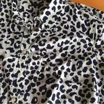 Talbots Animal Cheetah Print 100% Cotton Button Up Shirt, Green, Navy, Size 3X Photo 2