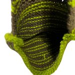 Handmade Crocheted Striped Crossbody Bag Moss Green Brown Wooden Button Photo 2