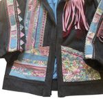 Handmade Vintage‎ One of a Kind  Patchwork Fringe Denim Jacket Boho Western XL Photo 7