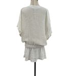 Sunday Saint Tropez Coverup Dress Linen Dolman Sleeve Smocked Cream One Size White Size undefined Photo 9