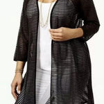 Chico's Women's Black Semi Sheer Open Cardigan Lightweight 3/4 Sleeve sz Small 0 Photo 0