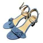 Draper James x M.Gemi Risata Chambray Bow Sandals Womens Shoes Blue EU 37.5 Size 6.5 Photo 1