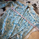 Johnny Was  BIYA Teal Embroidered Drape Cardigan Size Medium Photo 8