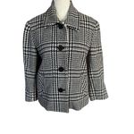 Ralph Lauren Lauren black and cream long sleeve collared lined wool pea coat 8 Photo 1