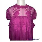 Ultra Pink  Purple Crochet Lace Overlay Cap Sleeve Top Size‎ Small NWT Photo 1