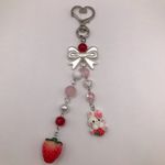 Handmade Strawberry Bunny Keychain White Photo 0