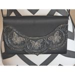 Genie Black Beaded Butterfly Clutch Shoulder Bag Evening Purse Formal Photo 1