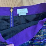 Kate Spade Kylie Jewelbox Purple Colorful Striped Tweed Mini Skirt Size 10 Photo 3