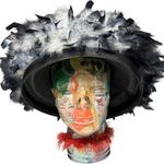 Vintage Feather Trim Statement Hat, Dramatic Black and White Church Derby EUC Photo 1
