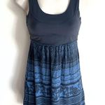 Athleta  scoop neck floral built in bra athletic tank top gray blue xs Photo 0