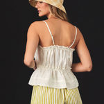 Pilcro Anthropologie White Buttondown Babydoll Tank Top XL Photo 1