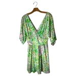 Lilly Pulitzer Lilly‎ Pulitzer Romper Women Medium Green Pink Floral Parigi Dress Preppy Boho Photo 1