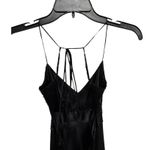 Xxi UNIQUE Flowy Sequined Long Strappy Dress Black Criss-Cross Tie Back Womens M Photo 4
