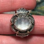 Konstantino Sterling Silver & 18K Gold Mother of Pearl & Pink Tourmaline Ring Size 6 Photo 11
