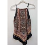 A Byer A. Byer Women's Sleeveless Boho Top Ethnic Print Brown Black Size M Photo 8