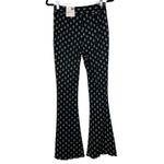 SO  High Rise Lettuce Hem Flare Pants Black and Cream Size S New Photo 1