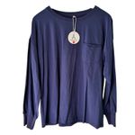 ANRABESS Women's Long Sleeve Pocket Top, Relaxed Fit, Navy Blue, Size L Blue Size L Photo 10