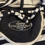 Soma Divine Terry Short Sleeve Hooded Tunic Live Lounge Wear size XL Striped Black Photo 9