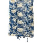 Missguided  Blue Japanese Dragon Floral Ruched Bodycon Mini Dress Size 2 Y2K Photo 5