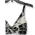 Splendid Bikini Swim Top Floral Leaves Print Back Closure Black White W XS NWOT Photo 2