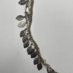 Jessica Simpson  Necklace Leaf Feather Boho Mixed Media Gold Silver Long Jewelry Photo 1