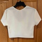 Show Me Your Mumu  Miami V-Neck Stretch Crepe Crop Top‎ in Bone Size Medium Photo 10