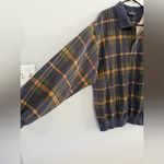 Lands' End VTG  Quarter Zip Pullover Sweatshirt Jacket Plaid Flannel Multi Color M Photo 2