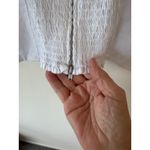 NWT Quince Sleeveless Smocked Back Square Neck Crop Tank Top White Women Medium Photo 6