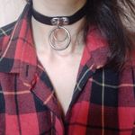 Black O Ring Leather Collar Chocker Punk Necklace Photo 2