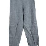 Bryn Walker Linen Pants Blue Pull On Lightweight Cropped Made in USA Extra Small Photo 0