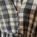 Torrid Grey Plaid Babydoll Rayon Twill Button-Front Top Photo 7