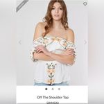 Gimmicks by BKE Gimmicks Embroidered‎ Floral Off The Shoulder Top.  Size Small Photo 1