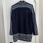 Lucky Brand  blue Cardigan Geometric Tribal Pattern size medium Photo 3