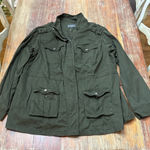 Market & Spruce  Olive Green Utility Jacket 1X Women’s Spring Fall Photo 0