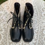 Durango  Black & Gold Leather Lace Up Booties Size 6M Photo 1