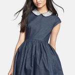 Kate Spade  Kimberly Peter Pan Rhinestone Crystal Collar Denim Dress 12 Photo 0