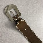 Nocona Belt Co Brown Leather Belt XL Silver Buckle Rhinestones Western Heavy Photo 7