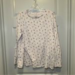 Lane Bryant White Novelty Skiing/Skating/Walking Print Long Sleeve Top 14/16 Photo 0