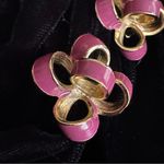 Vintage 80s Donald Stannard 3D Purple And Gold Bow Enamel Clip Photo 1