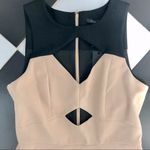 Rachel Zoe NWT Page Fit & Flare Mini Cut Out Tuxedo Dress Camel Black A-Line 10 Photo 6