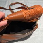 Valentina Fiore Italian Leather Cognac Messenger Slouch Bag Tan Photo 4