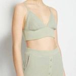 Jonathan Simkhai Matching Set Waffle Knit Loungewear Athleisure Green XS NWT Photo 0