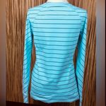 Reebok Light Blue/Navy Stripped long sleeve active top Size M Photo 2
