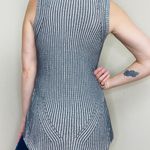 CAbi Grey & Green Crochet Stripes Sweater Tank Top Photo 6